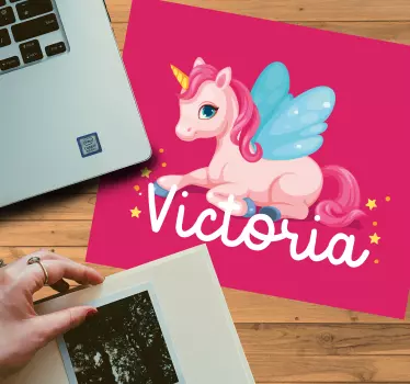 Tapis de souris personnalisable design licorne mignonne - TenStickers