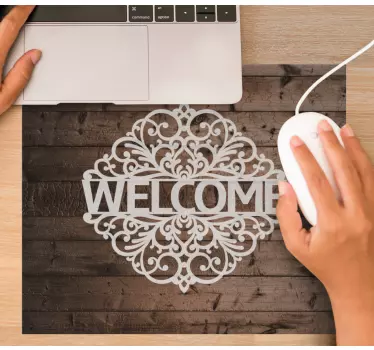 Tapis de souris personnalisable design orné bienvenue - TenStickers