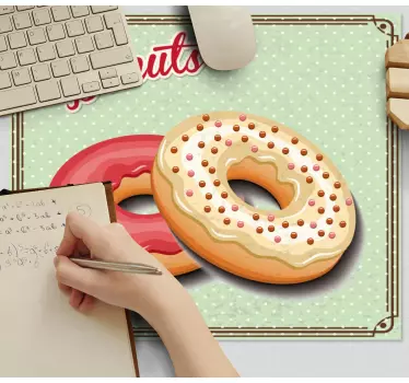 Tapis de souris personnalisable duo de donuts délicieux - TenStickers