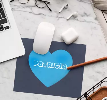 Tapis de souris personnalisable en forme de cœur - TenStickers