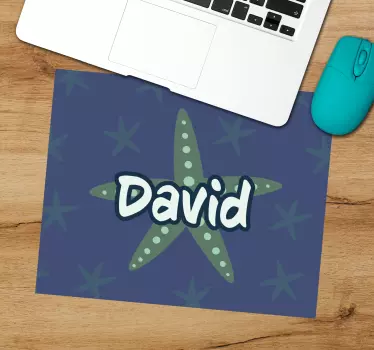 Tapis de souris personnalisable Étoile de mer nom - TenStickers