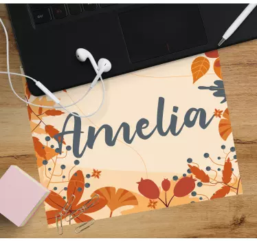 Tapis de souris personnalisable fleurs élégantes d'automne - TenStickers
