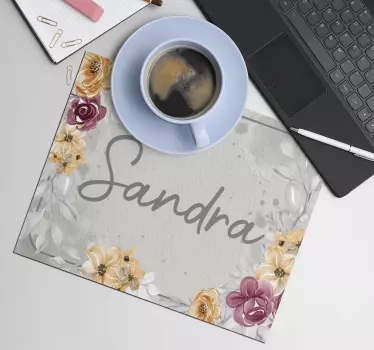 Tapis de souris personnalisable floral - TenStickers