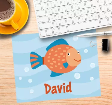Tapis de souris personnalisable graphique de poisson joyeux - TenStickers