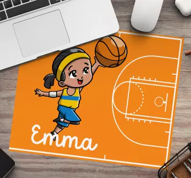 Tapis de souris personnalisable joueur de basket joyeux - TenStickers