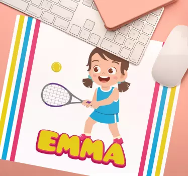 Tapis de souris personnalisable joueur de tennis animé - TenStickers