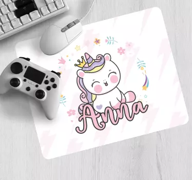 Tapis de souris personnalisable licorne mignonne - TenStickers