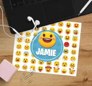 Tapis de souris personnalisable motif emoji joyeux - TenStickers