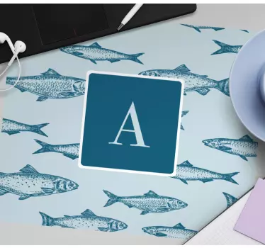 Tapis de souris personnalisable motif poisson artistique - TenStickers