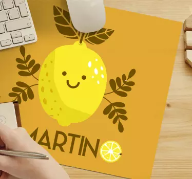 Tapis de souris personnalisable personnage citron heureux - TenStickers