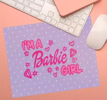 Tapis de souris personnalisable phrase rose mignonne - TenStickers