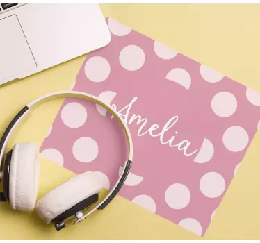 Tapis de souris personnalisable pois roses personnalisés - TenStickers