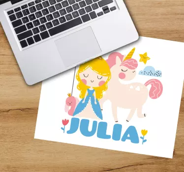 Tapis de souris personnalisable princesse et licorne - TenStickers