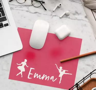 Tapis de souris personnalisable silhouettes de ballet - TenStickers