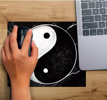 Tapis de souris personnalisable symbole yin yang - TenStickers
