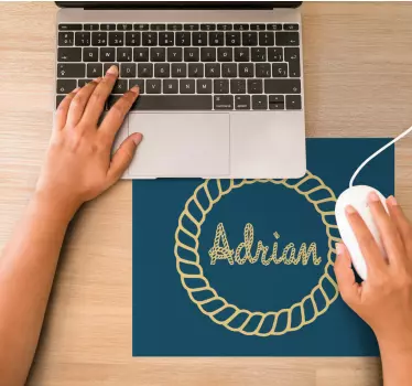 Tapis de souris personnalisable texte en corde personnalisé - TenStickers