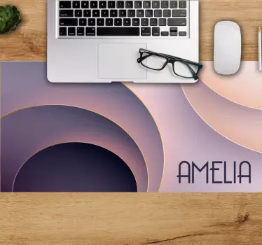 Tapis de souris personnalisable vagues circulaires Élégantes - TenStickers