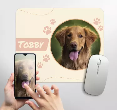 Tapis de souris personnalisé nom image de chien - TenStickers