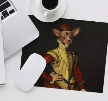 Tapis de souris style Portrait chien aristocrate personnalisé - TenStickers