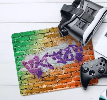 Tapis de souris prénom imitation brique coloré - TenStickers
