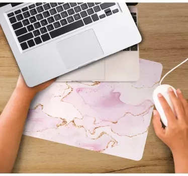 Tapis de souris original Marbre d'or rose - TenStickers