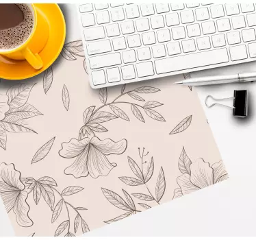 Tapis de souris style original sticker floral dessiné à la main - TenStickers