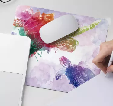 Tapis de souris tortue aquarelle - TenStickers
