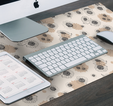 XXL Tapis de souris marguerites couleur beige - TenStickers