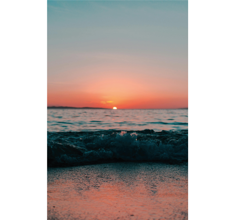 Store enrouleur salle de bain coucher de soleil sur plage - TenStickers