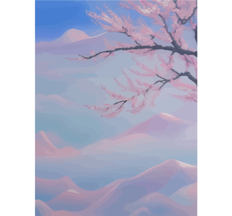 Store enrouleur salle de bain branche de cerisier zen - TenStickers