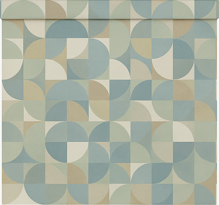 Store enrouleur moderne formes abstraites vertes - TenStickers