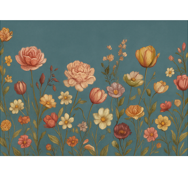 Store enrouleur couple prairie fleurie terreuse - TenStickers