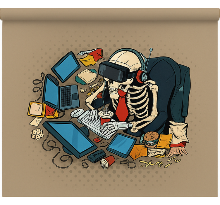 Store enrouleur geek squelette rétro gamer - TenStickers