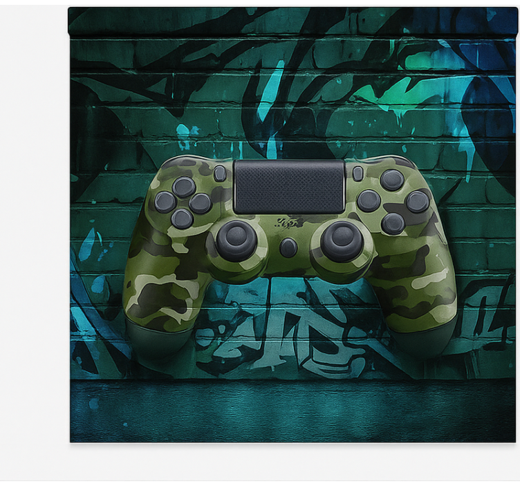 Store enrouleur geek manette de jeu camouflage graffiti - TenStickers