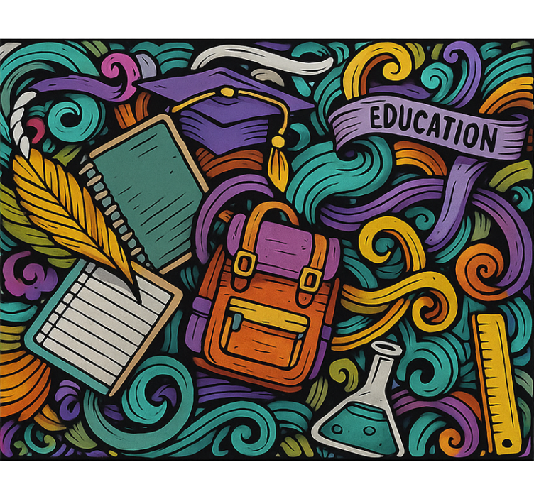 Store enrouleur pour chambre ado objets abstraits colorés - TenStickers