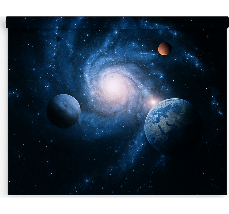 Store enrouleur pour chambre ado galaxie spirale cosmique - TenStickers