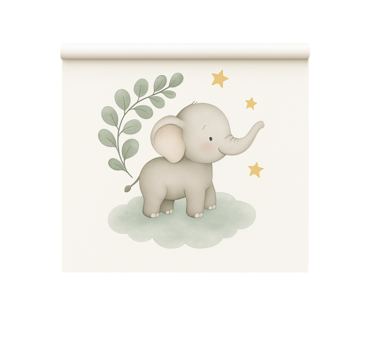 Stores nordiques éléphant bébé nuage personnalisable - TenStickers