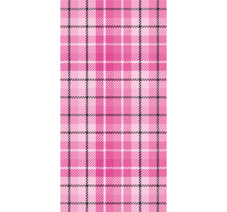 Store enrouleur bureau tartan noir et rose - TenStickers
