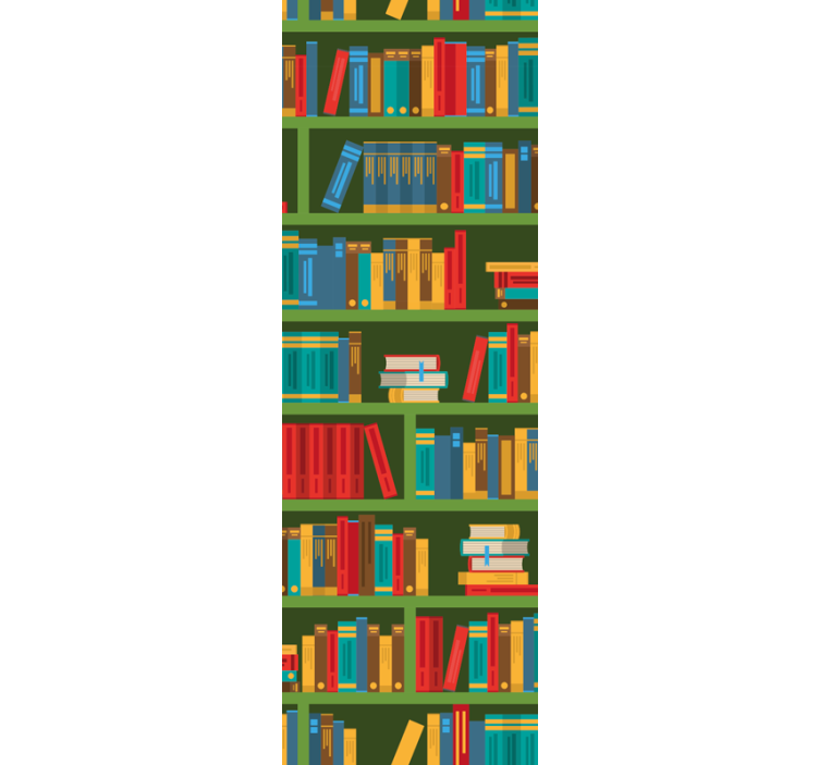 Store enrouleur bureau bibliothèque verte vintage - TenStickers