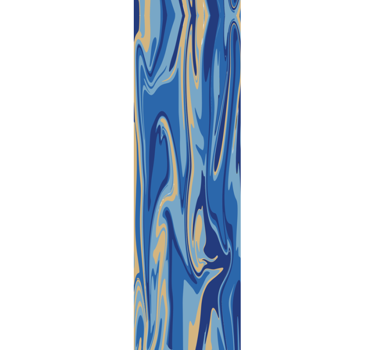 Store enrouleur cuisine marbre bleu doré - TenStickers