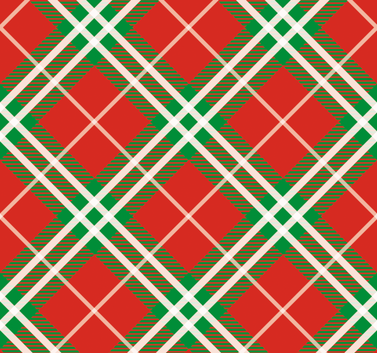 Store enrouleur salle à manger tartan écossais rouge et vert - TenStickers