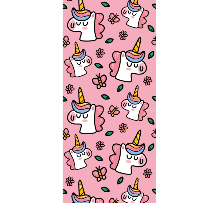 Store enrouleur chambre enfant licorne fleurie mignonne - TenStickers