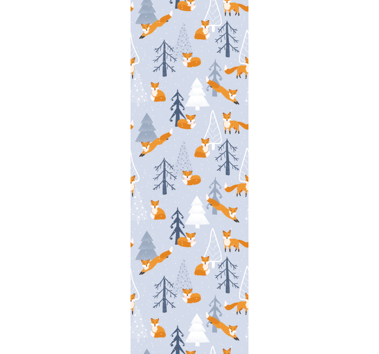 Store enrouleur chambre enfant motif forêt hiver renard - TenStickers
