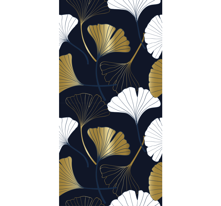 Store enrouleur moderne feuilles de ginkgo en relief - TenStickers