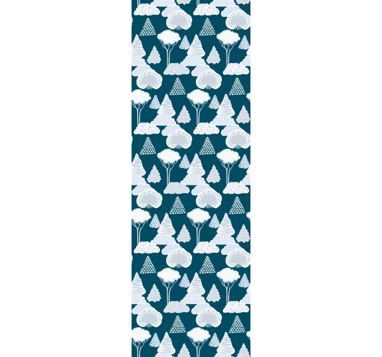 Store enrouleur moderne arbres bleu marine japandi - TenStickers