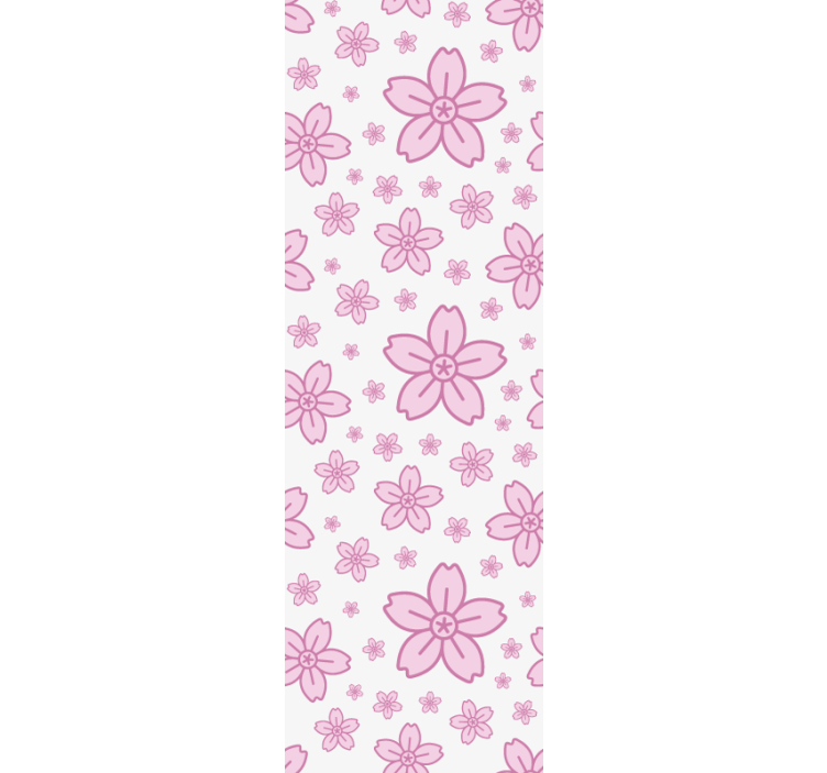 Store enrouleur moderne fleurs roses sur fond blanc - TenStickers