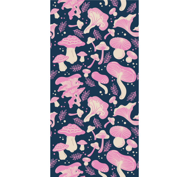 Store enrouleur moderne motif champignons roses - TenStickers