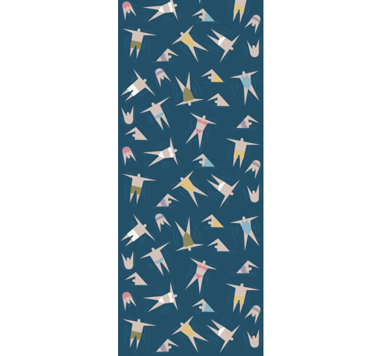Store enrouleur moderne motif figures de nage - TenStickers