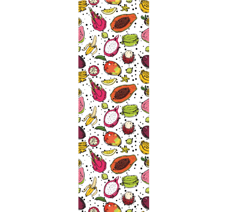 Store enrouleur moderne croquis de fruits exotiques - TenStickers