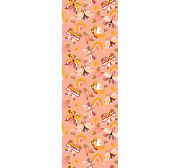 Store enrouleur moderne motif bohème papillons et arcs-en-ciel - TenStickers